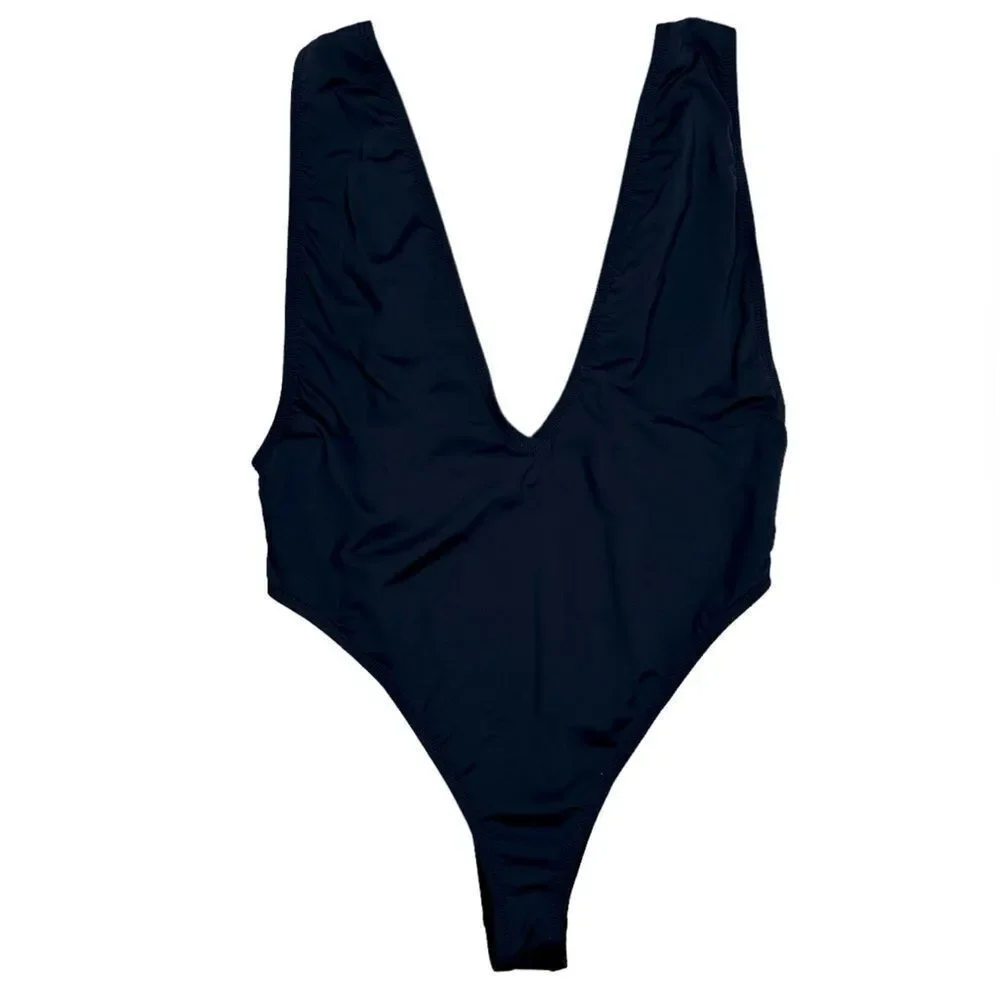 Dippin’ Daisy’s Black Toxic Fantasy Deep V Neck One Piece Swimsuit - Picture 2 of 5
